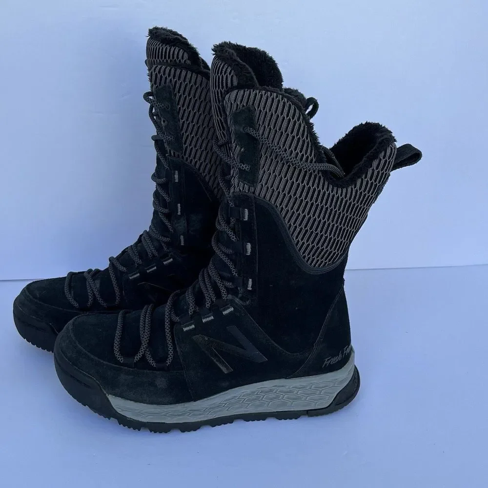 New Balance Fresh Foam 1100‎ Winter Snow Boot Boots Black Grey Size 5.5 US